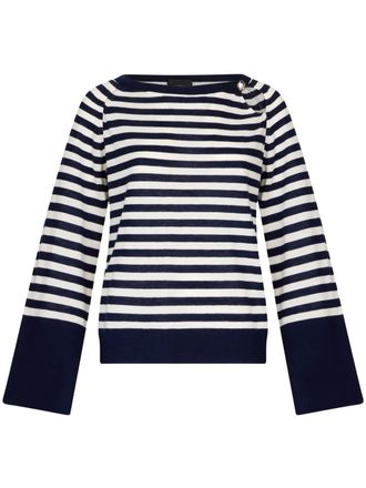 Liu Jo striped jumper - women - Merino/Cashmere - S - Blue