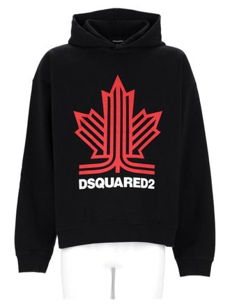 Dsquared2 Relaxed Fit Black Graphic Cotton Sweatshirt