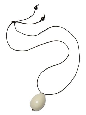 Gohar Host egg-pendant cord necklace - Black