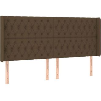 vidaXL Cabecero Con Orejas De Tela Marr&oacute;n Oscuro 203x16x118/128 Cm Vidaxl