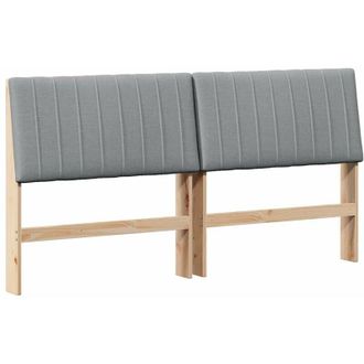 vidaXL Cabecero Tapizado Gris Claro 180 Cm Madera De Pino Macizo Vidaxl