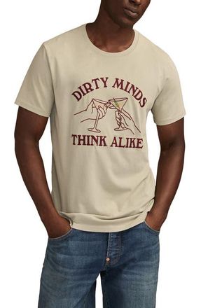 Lucky Brand Dirty Martinis Embroidered Cotton T-Shirt in Gray at Nordstrom, Size Xx-Large