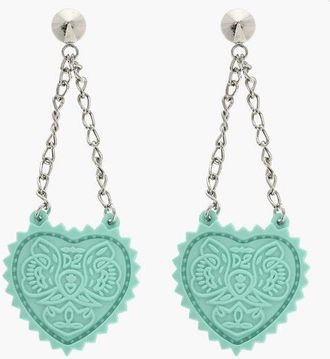 Dsquared2 Open Your Heart Drop Earrings with Embossed Print size One Size