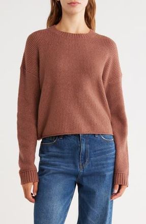 Abound Cozy Crew Pullover Sweater in Brown Topaz at Nordstrom Rack, Size X-Small