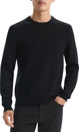Theory Honeycomb Merino Wool Crewneck Sweater in Black - 001 at Nordstrom, Size X-Large