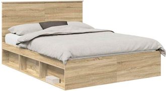 vidaXL Bed Frame Sonoma Oak 150 x 200 cm Solid Pine Wood vidaXL