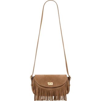 Sandro Mini Mambo suede bag in Caramel at Nordstrom, Size Medium