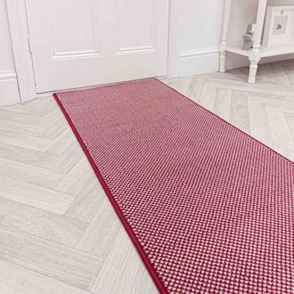 Runrug Hallway Carpet Runner Rug - Soft & Comfy, 9mm - Hazy in Red | Size: 60 cm x 390 cm