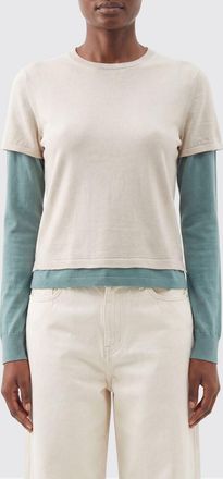 Guest In Residence T-shirt a maniche lunghe in cotone e cashmere bicolor