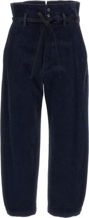 Barena Navy Candiano Stretch Cotton Corduroy Trousers