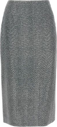 Ermanno Scervino Rokken, Dames, Grijs, M, Rhinestone Skirt