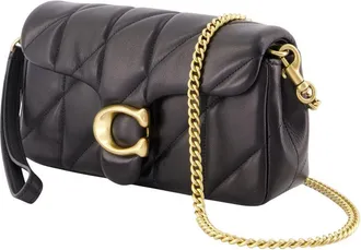 Coach Womens Tabby Chain Crossbody Bag Black Cowhide