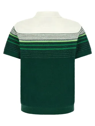 Casablanca Boucl&eacute; Striped Polo Shirt - Green
