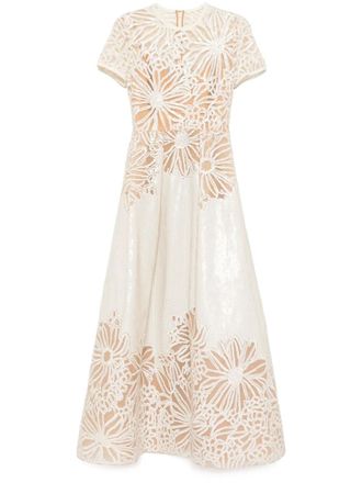 Elie Saab Midi-jurk met borduurwerk - Wit