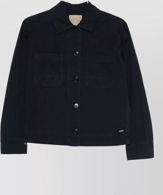 Woolrich cotton overshirt regular fit patch pockets
