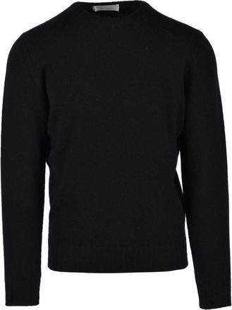 FILIPPO DE LAURENTIIS Luxe Wol Kasjmier Trui - Heren - Ronde hals truien - Zwart - L - Wol - Truien & Vesten