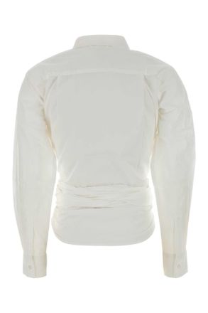 Gimaguas Cotton Wrap Waist Shirt - White