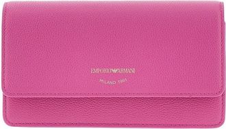 Emporio Armani Grained leather clutch with chain Woman One Size