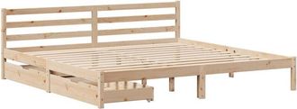 vidaXL Bed Frame without Mattress 180x200 cm Super King Solid Wood Pine vidaXL