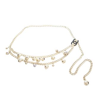 Chanel CC Faux Pearl Chain Belt