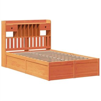 vidaXL Estructura De Cama Sin Colch&oacute;n Madera Maciza Marr&oacute;n 120x190 Cm Vidaxl