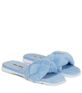 Miu Miu Woven terry slides
