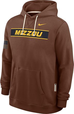 Nike Missouri 2026 Military Appreciation Nike Mens Dri-FIT College Long-Sleeve Hooded Top in Brown | IV9890-255