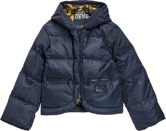 Versace Jeans Couture Piumino Corto Interno Baroque - Dames - Winterjassen - Zwart - M - Polyester - Jassen