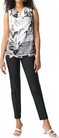 Joseph Ribkoff Sleeveless Cowl Neck Top In Vanilla/black
