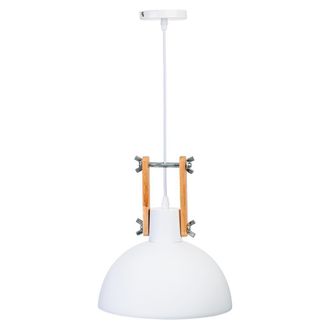 Wanderlust Deco Wanderlust Deco - L&aacute;mpara De Techo De Madera Y Metal Blanca 25x25x32