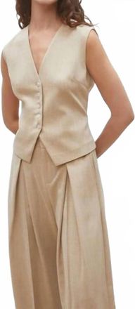 Suncoo Dylan Bartender Vest Top In Beige