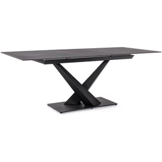 BIZZOTTO Tavolo Allungabile Johannes Nero Con Piano In Gres Effetto Marmo