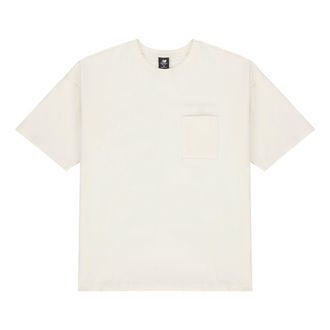 New Balance Logo Embroidered Pocket Knit Round Neck Short Sleeve Couple Style White AMT21549-IV