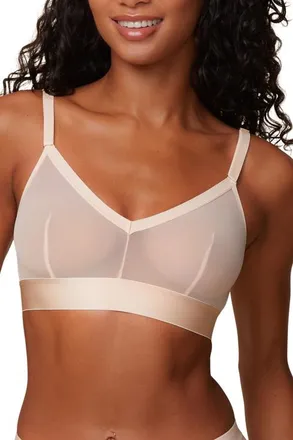 Harper Wilde Comfort Mesh Triangle Bralette in Pearl at Nordstrom, Size 3X-Large