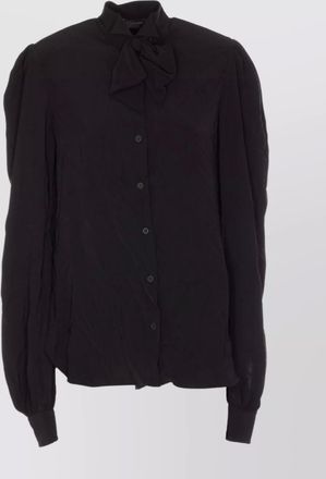 Balenciaga bow detail puff sleeve shirt