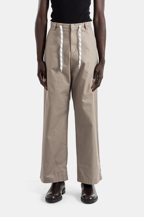 Balenciaga Mens Beige Cotton Twill Straight Chino Trousers