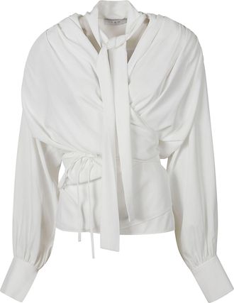 Iro White Bliss Draped Drawstring Top