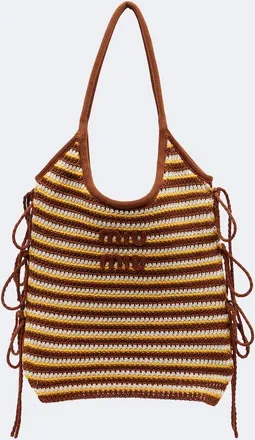 Miu Miu Ivy crochet striped shopper