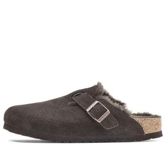 Birkenstock Boston Shearling Suede Shoes Mocha 1020567