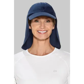 Coolibar Pool Cap with Neck Drape - UPF 50+ Sun Protection - Hayden in Navy at Nordstrom