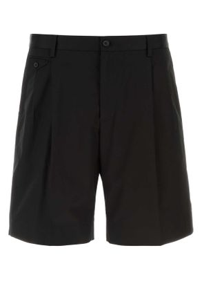 Dolce & Gabbana Black Stretch Cotton Bermuda Shorts