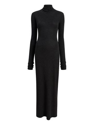 Khaite roll-neck long-sleeve dress - women - Cashmere - L - Grey
