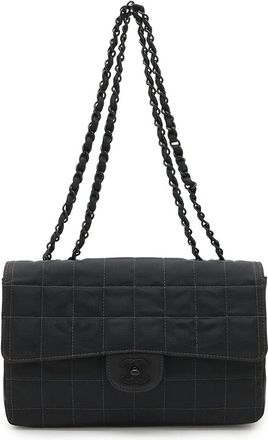 Chanel Nylon Jacquard Leather Shoulder Bag