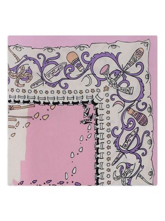 Ferragamo Foulard con stampa astratta - Rosa