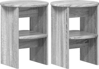 vidaXL Armario Auxiliar 2 Uds. Gris Sonoma &Oslash;40 X 50 Cm Vidaxl