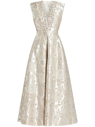 Huishan Zhang Kyle maxi dress - women - Polyester - 12 - Gold