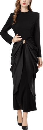 Burryco Burryco Black Solid Maxi Dress