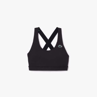 Lacoste Dames Lacoste Sport Ademende Stretch Bralette in Zwart