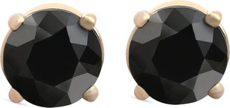 Pompeii3 1 1/2 ct 14k Yellow Gold Round Black Diamond Studs Womens Earrings