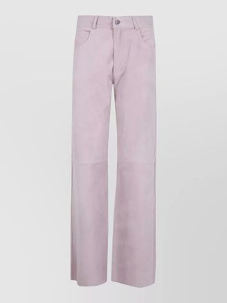 Haikure suede bootcut trousers belt loops pockets